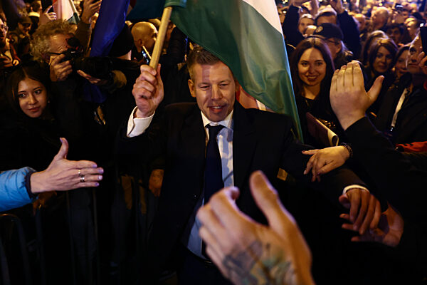 Peter Magyar Election Evening In Budapest