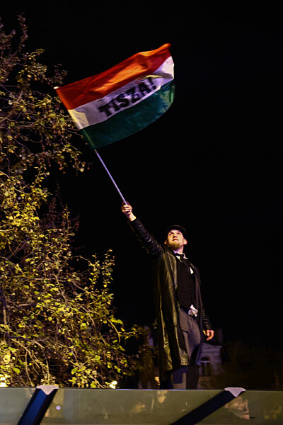Peter Magyar Election Evening In Budapest