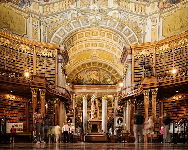 Interior of The Austrian National Library, Vienna, Austria