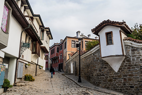 Cobbled streets in the old Town, Plovdiv, Bulgaria