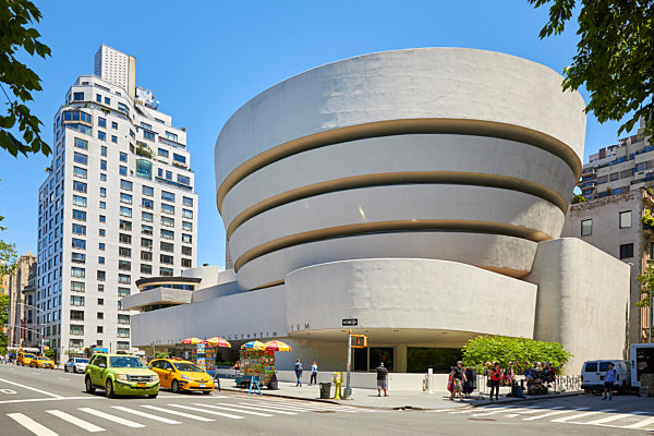 Guggenheim Museum of modern and contemporary art by Architect Frank Lloyd Wright on Fifth Avenue in New York City.