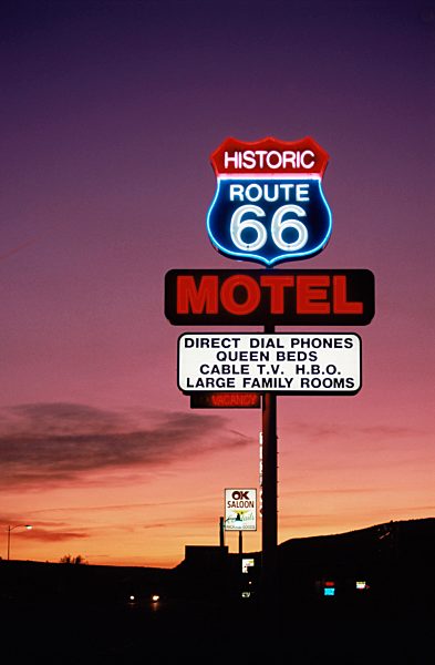 Motel sign, Route 66, Arizona, United States of America, North America