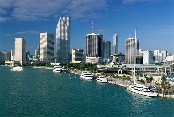 City skyline, Miami, Florida, United States of America (U.S.A.), North America
