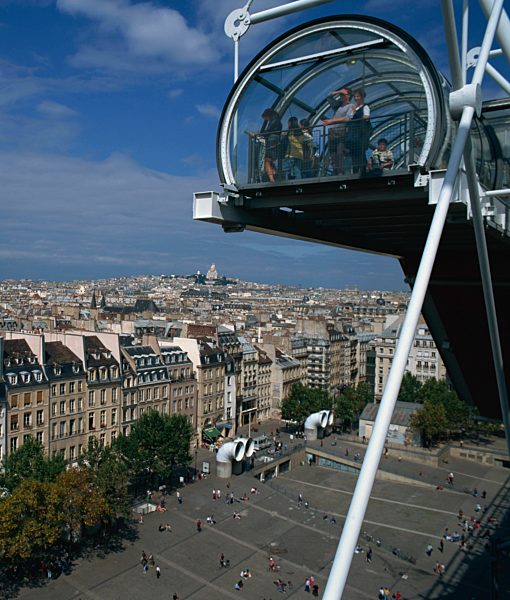 Viewing balcony, Pompidou Centre, Beaubourg, Paris, France, Europe