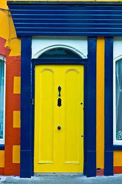 Traditional brightly coloured doorway in Kinsale, County Cork, Ireland