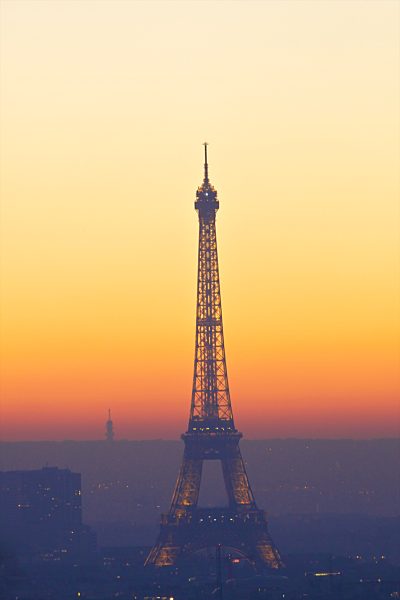 Eiffel Tower at sunset, Paris, France, Europe