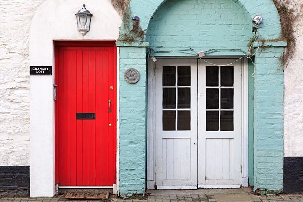 Doors in Kinsale Town, County Cork, Munster, Republic of Ireland, Europe