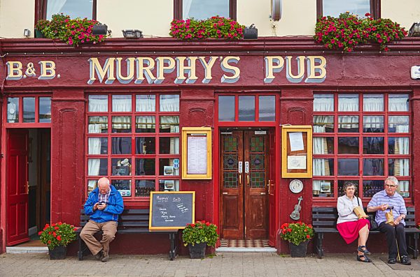 A pub front, Dingle town, County Kerry, Ireland.