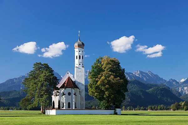 Pilgrim church St.Coloman, Schwangau, Allgaeu, Allgaeu Alps, Bavaria, Germany