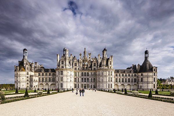 The chateau of Chambord in France. It is one of the most recognizble castles in the World and is in UNESCO Loire Valley.