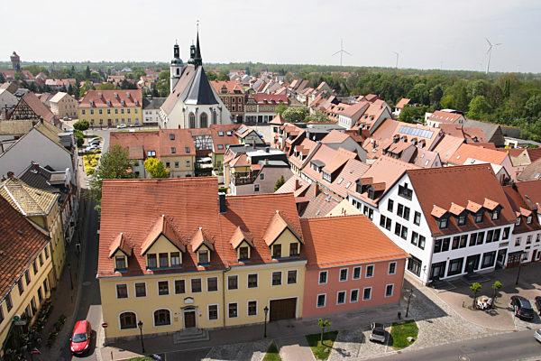Blick vom Rathausturm auf Pegau