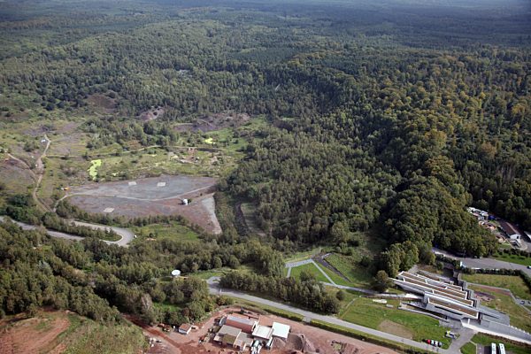 Gelände des UNESCO Welterbe Grube Messel im Bundesland Hessen
