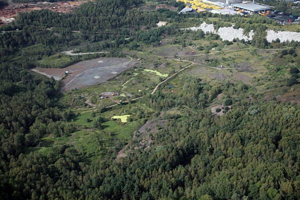 Gelände des UNESCO Welterbe Grube Messel im Bundesland Hessen