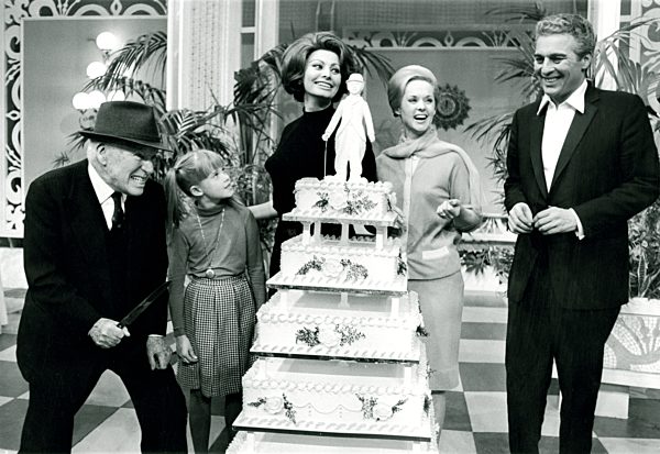 Charlie CHAPLIN, Sophia LOREN, Sydney CHAPLIN und Tippi HEDREN, 1966
