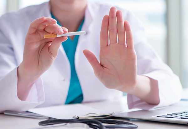 Doctor in anti smoking concept