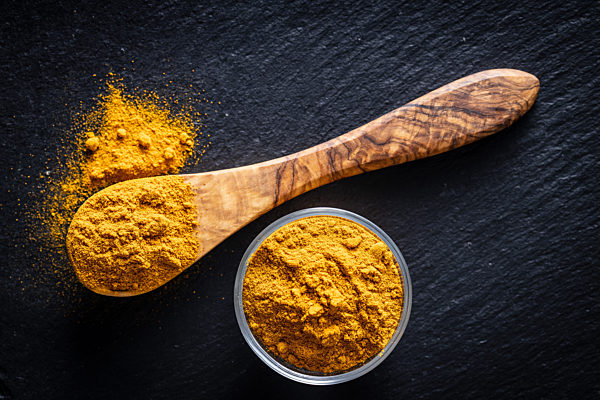 Indian turmeric powder. Turmeric spice. Ground turmeric