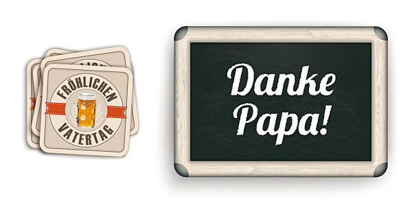 White Coasters Vatertag Danke Papa Blackboard
