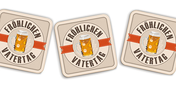 White Background Beer Coasters Froehlichen Vatertag