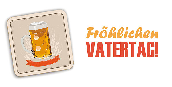 White Background Beer Coaster Vatertag