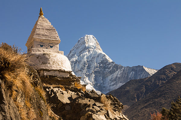 Ama Dablam and a chorten