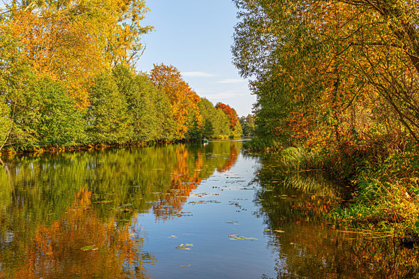 Brandenburg, Barnim, Langer Trödel, im Herbst, Herbstlandschaft, Kanal, Seitenarm, Herbstferien
