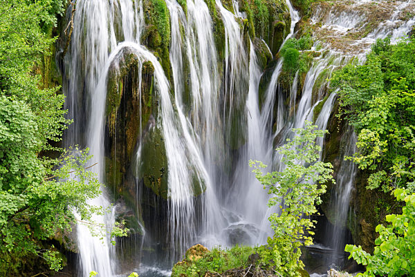 Beautiful waterfall in Slunj, Croatia during summer season.