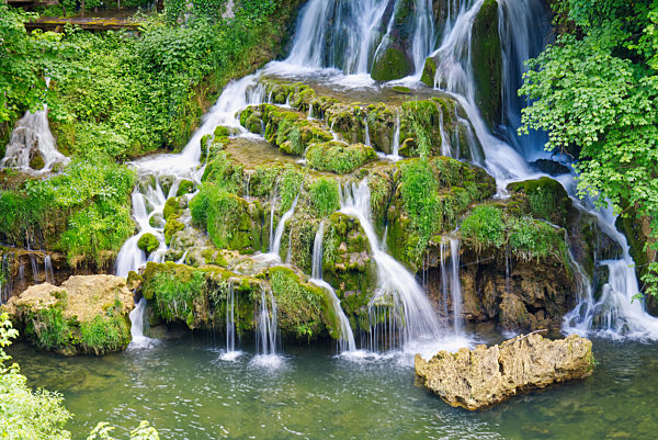 Beautiful waterfall in Slunj, Croatia during summer season.