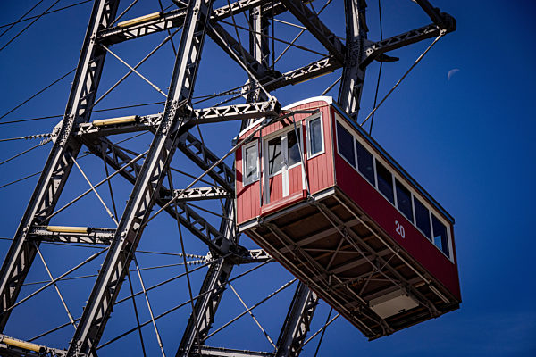 The historic Giant Wheel of Vienna at Prater Entertainment Park