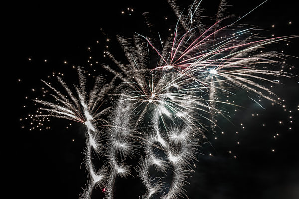 New Year fireworks at night