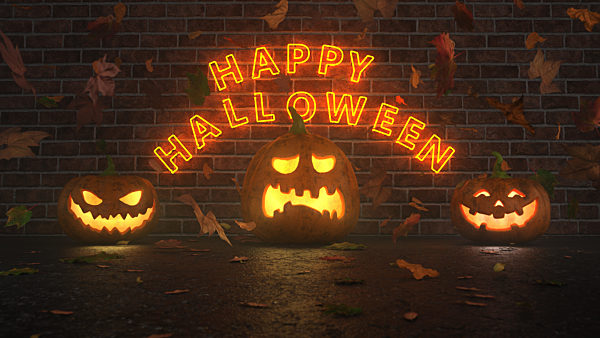 Happy Halloween Autumn Foliage