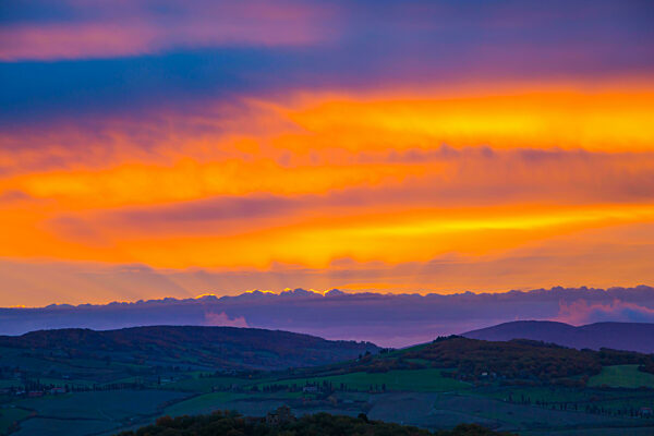 Picturesque cumulus clouds