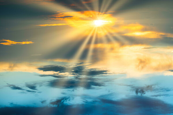Sunset sky with dramatic clouds