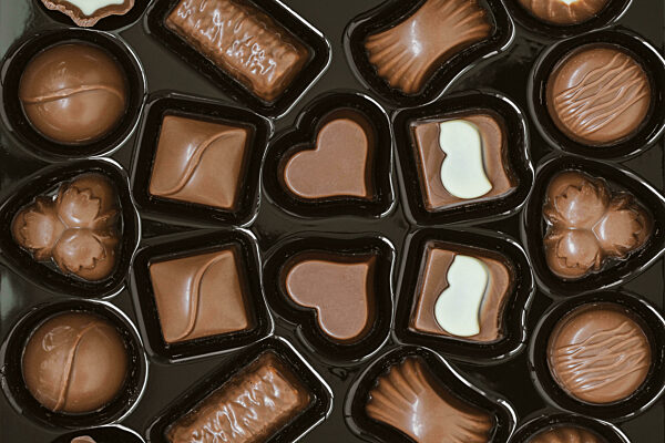 Box of delicious chocolate candie