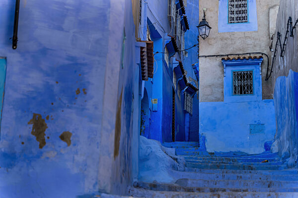 Scenic View Of The Famous City Of Chefchaouen Also Known As The Blue Pearl