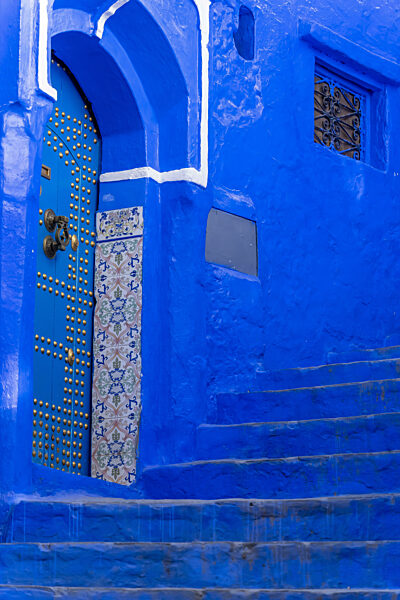 Scenic View Of The Famous City Of Chefchaouen Also Known As The Blue Pearl