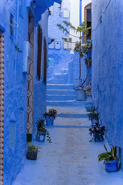 Scenic View Of The Famous City Of Chefchaouen Also Known As The Blue Pearl