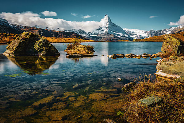Matterhorn reflection in the lake Stellisee