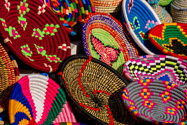 Colorful Moroccan Handmade Souvenirs In Blue City Chefchaouen, Morocco, Africa.