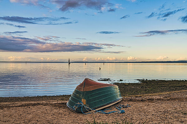 A boat on the beach in Ralswieck, Mecklenburg-Western Pomerania, Germany