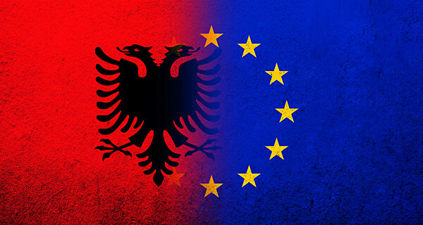 Flag of the European Union - Circle of stars. Grunge background