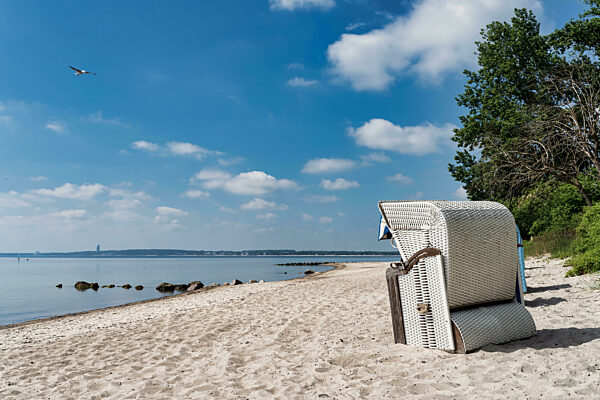 beach chair on beautiful baltic sea beach