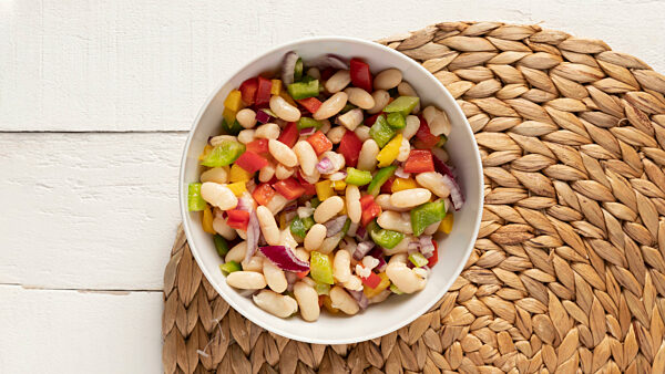 bean salad mix flat lay