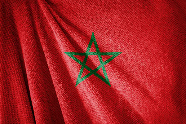 Morocco flag on towel surface illustration