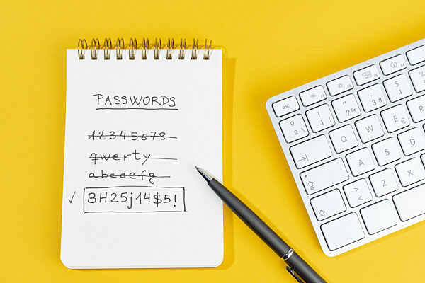 Change Weak to strong Password written on a notepad