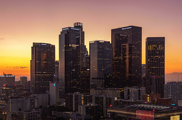 Downtown Los Angeles at Sunset