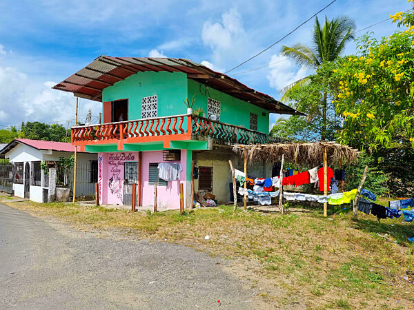 Panama, Armuelles Port, typical house with two floors