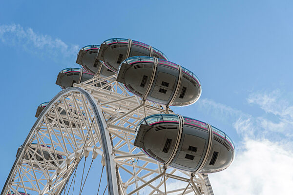 Low Angle View of London Eye Ferris Wheel a sunny day of summer