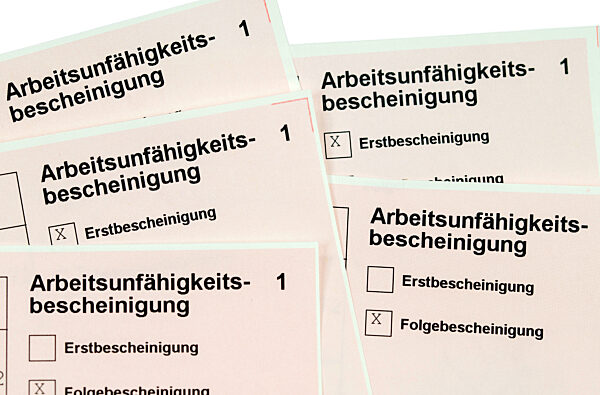 German Arbeitsunfähigkeitsbescheinigung - sick note, Erstbescheinigung, Folgebescheinigung Certifica