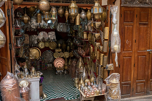 Famous Seffarine souk in the medina of Fes