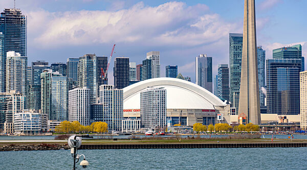 Rogers centre in Toronto Canada home of the Toronto Blue Jays - TORONTO, CANADA - APRIL 18, 2024